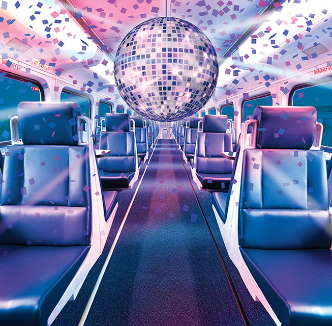 COASTER Train Interior Disco